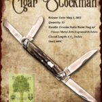 Tuna Valley Cutlery Gallery - 2012 Cigar Stockman - Burnt Stag with Engraved Bolsters