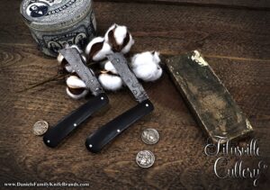 Titusville Cutlery Cotton Knife Shadow Ebony Damascus