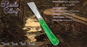 2024 Titusville Cutlery Cotton Knife Shadow Pattern Green Portal Fluid Acrylic Gallery