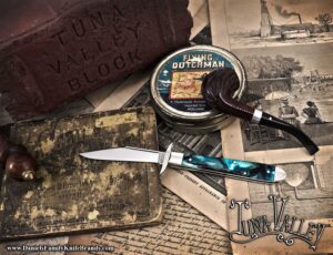 2026 Tuna Valley Mountain Cougar Clip Blade Blue Crosscut Mammoth Ivory Endcap Ad