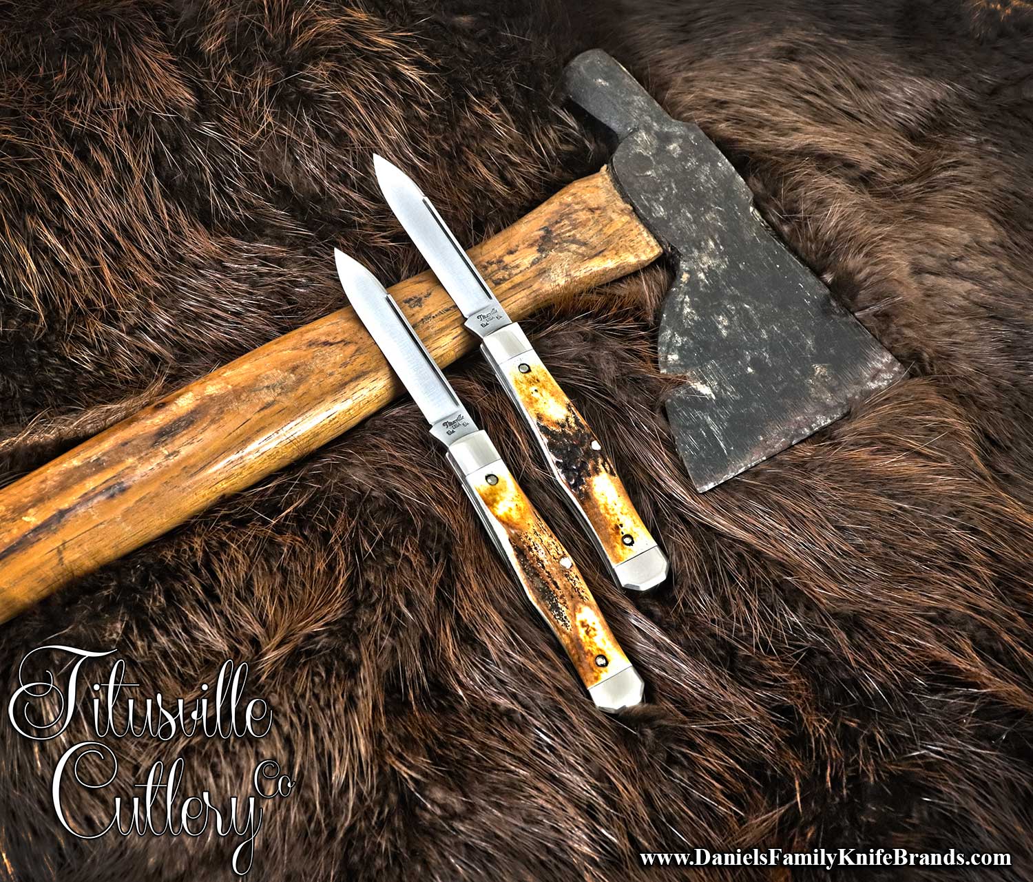 2026 Titusville Cutlery Lexingtonian Burnt Elk Stag 01